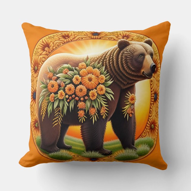Majestic Brown Bear  Cushion (Front)