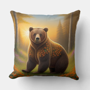 Majestic Brown Bear Cushion