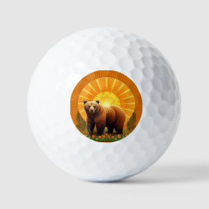 Majestic Brown Bear Golf Balls