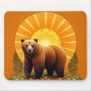 Majestic Brown Bear  Mouse Pad