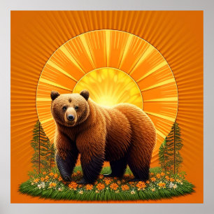 Majestic Brown Bear Poster