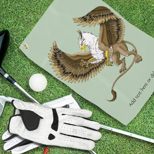 Majestic Brown Fantasy Griffin Mythical Gryphon Golf Towel