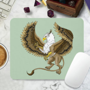 Majestic Brown Fantasy Griffin Mythical Gryphon Mouse Pad