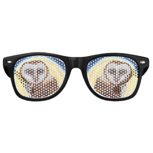 Majestic Brown Spotted Owl Yellow Moon Retro Sunglasses