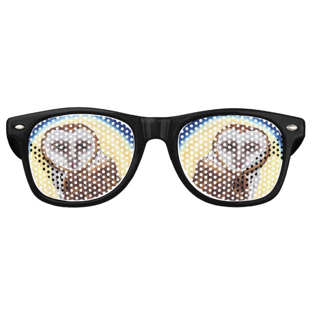 Majestic Brown Spotted Owl Yellow Moon Retro Sunglasses (Front)