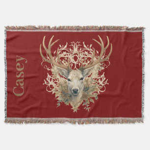 Majestic Buck - Custom Name Throw Blanket