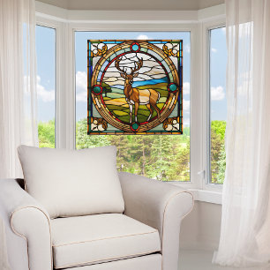 Majestic Buck Faux Stained Glass