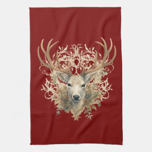 Majestic Buck - Woodland Lodge Decor Tea Towel