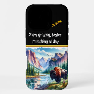Majestic Buffalo by a Serene Mountain Stream iPhone 16 Pro Max Case