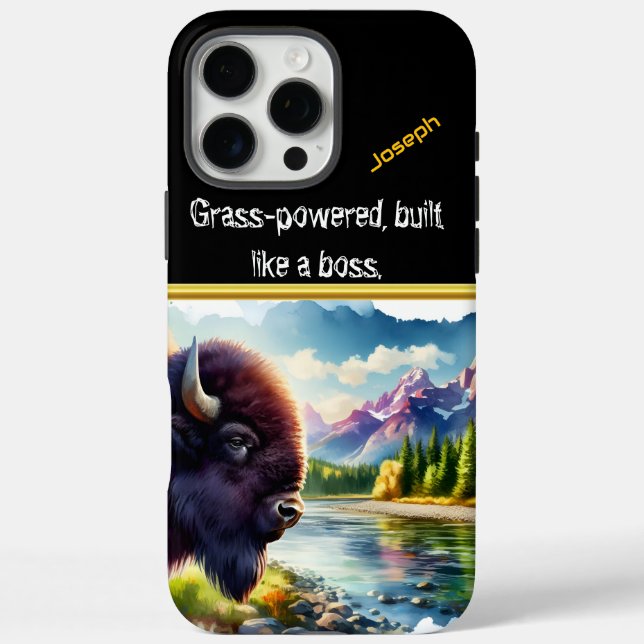 Majestic Buffalo by the Tranquil River at Sunrise Case-Mate iPhone Case (Back)