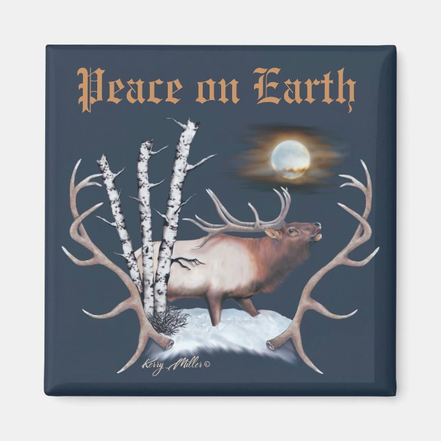 Majestic Bull Elk Magnet (Front)