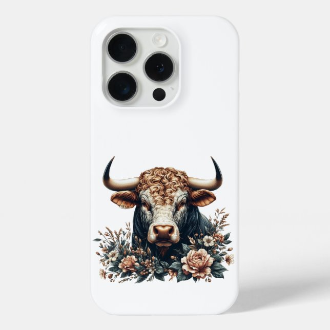 Majestic Bull in Bloom   Case-Mate iPhone Case (Back)