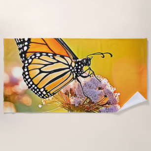 Majestic Butterfly Close Up Design Beach Towel