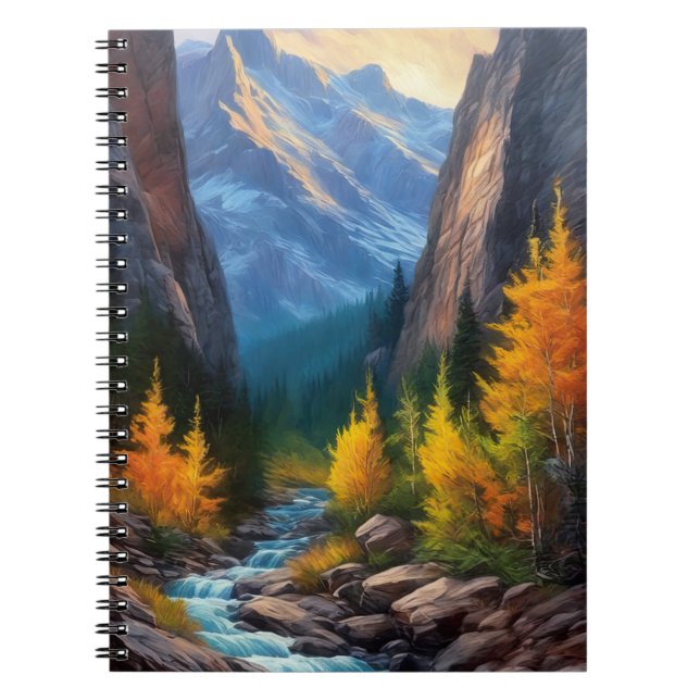 Majestic Canyon Embraced by Autumn Notebook (Front)