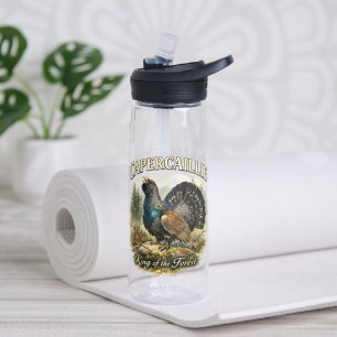 Majestic Capercaillie Watercolor Illustration Water Bottle
