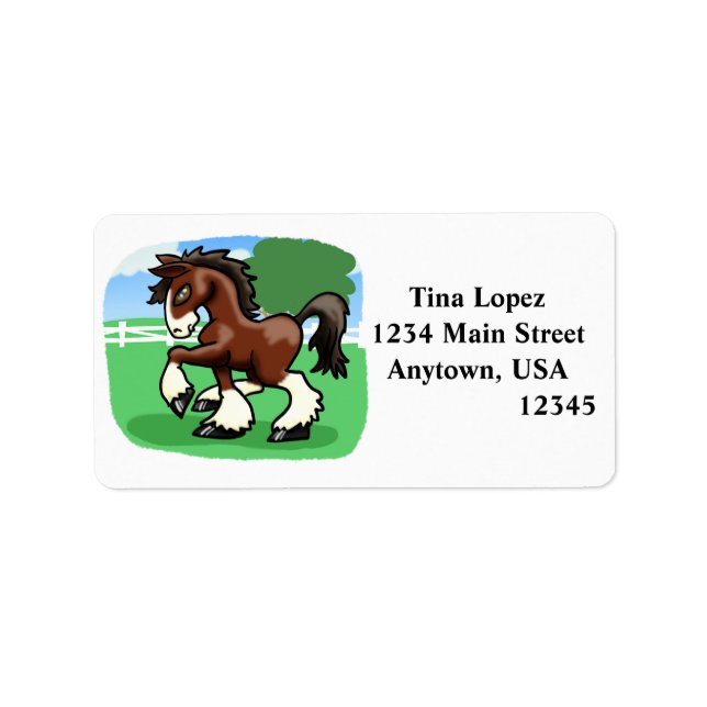 Majestic Cartoon Draught Horse Label (Front)