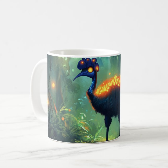 Majestic cassowary bird coffee mug (Front Left)