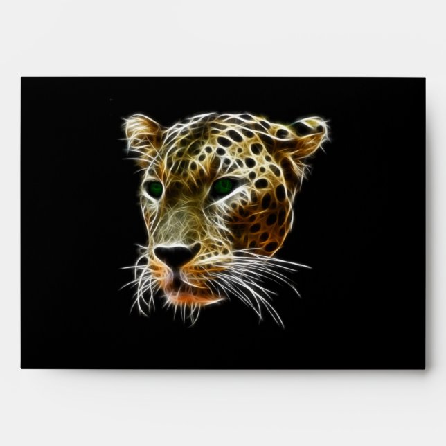 Majestic Cat Leopard Head Envelope (Front)