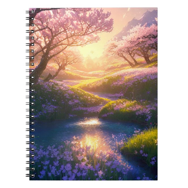 Majestic Cherry Blossom Meadow Notebook (Front)