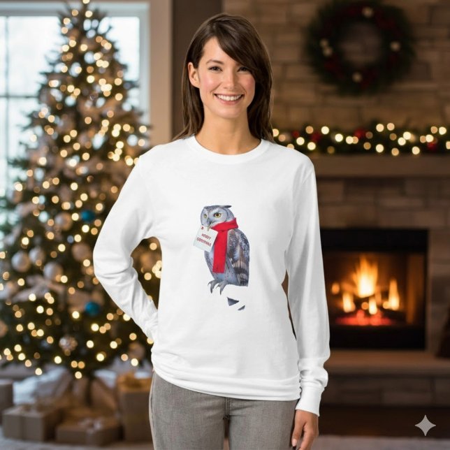 Majestic Christmas Owl Snowy Winter T-Shirt (Creator Uploaded)