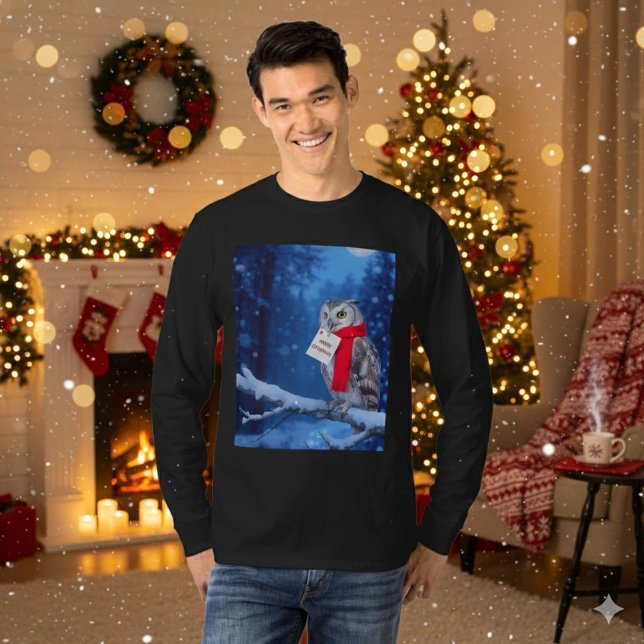 Majestic Christmas Owl Snowy Winter T-Shirt (Creator Uploaded)