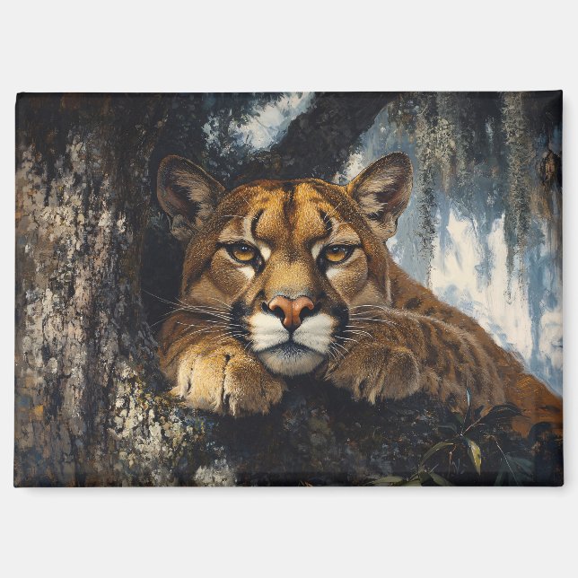 Majestic Cougar in Forest Magnet (Front)