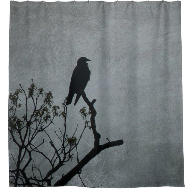 Majestic Crow Shower Curtain (Front)