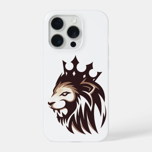 Majestic Crown Lion iPhone 15 Case (Back)