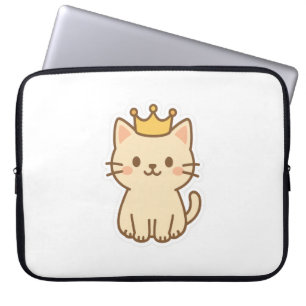 Majestic Cuddly Cat with a Crown Laptop Sleeve