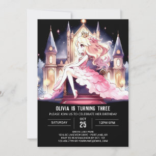 Majestic Cute Princess Birthday Invitation