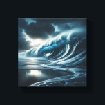 Majestic Dark Teal Ocean Wave - Dramatic Stormy  Canvas Print<br><div class="desc">A breathtaking and powerful digital landscape featuring a massive, curling dark teal wave under a heavy, dramatic stormy sky. The composition captures the raw, awe-inspiring energy of the ocean with intense textures and cinematic lighting. Ideal for large-scale statement wall art, modern office decor, or as a sophisticated focal point in...</div>
