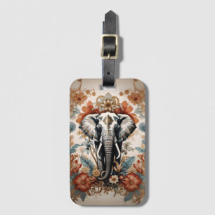 Majestic Decorated Elephant Wildlife Luggage Tag