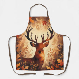 Majestic Deer Autumn Forest Apron