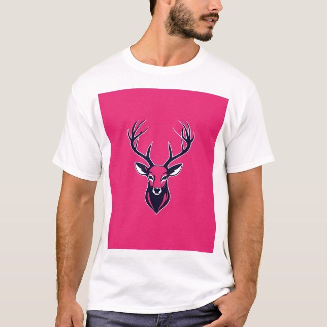 Majestic Deer Head Logo design. T-Shirt (Front)