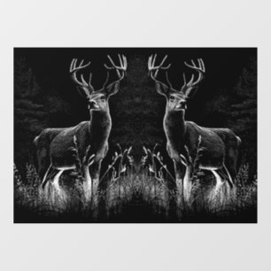 Majestic Deer in the Wilderness – Black&White Art