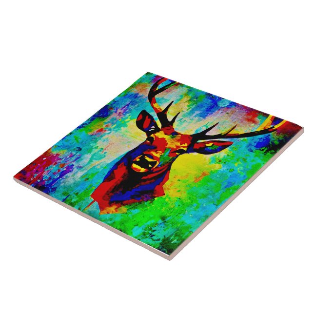 majestic deer - Proud stag Tile (Side)