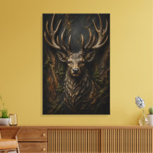 Majestic Deer Sculptural 3D Luxury Forest Fine Art