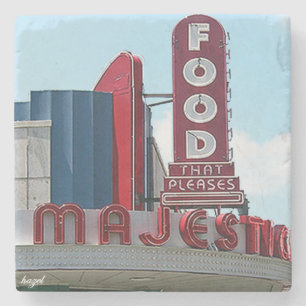 Majestic Diner Atlanta Landmark Marble Coaster