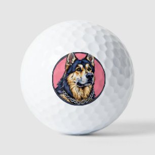 Majestic Dog with Bold Colours Golf Balls