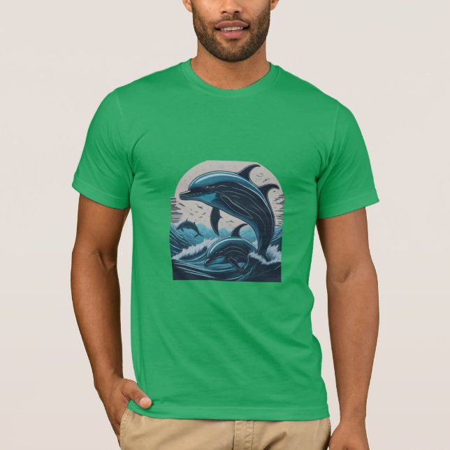 Majestic Dolphins Splash T-Shirt (Front)