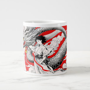 Majestic Dragon and Warrior Mug