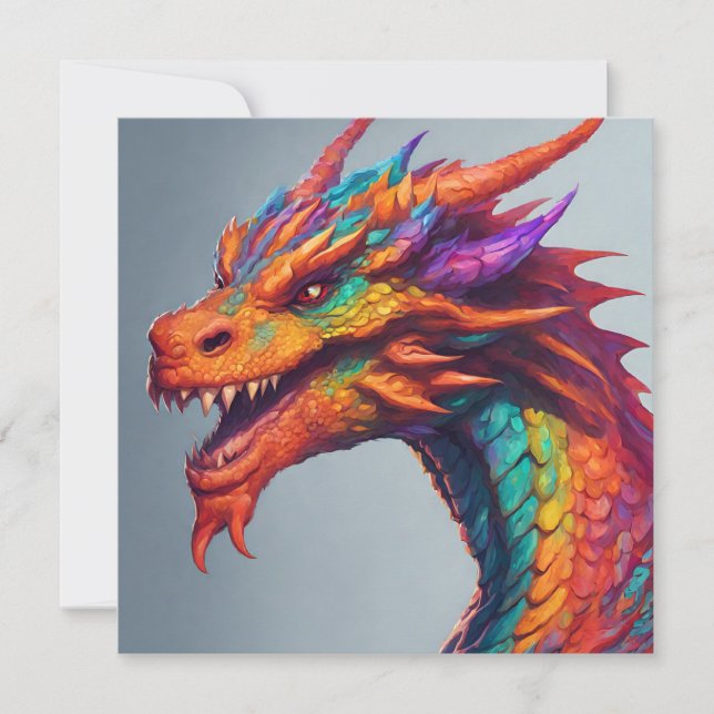 Majestic Dragon Portrait Invitation (Front)