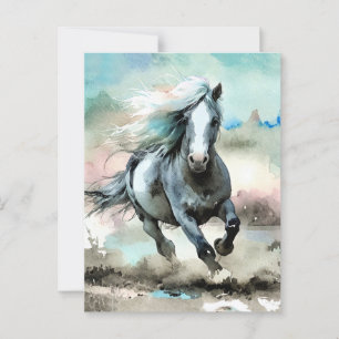 Majestic Draught Horse Watercolour Postcard