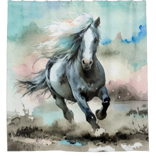 Majestic Draught Horse Watercolour  Shower Curtain