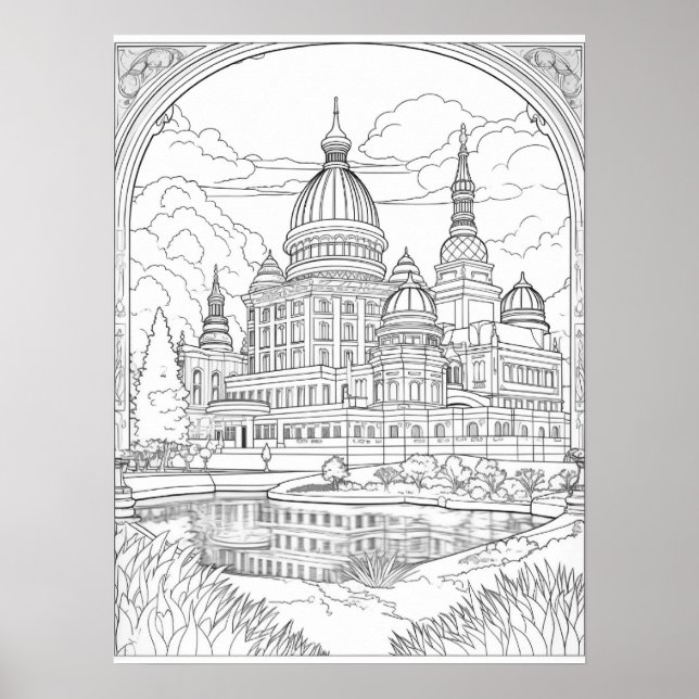 Majestic Dream Palace: Intricate Fantasy  Poster (Front)