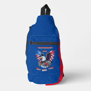 Majestic Eagle Blossoms Independence Day Sling Bag