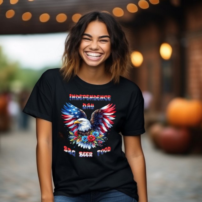 Majestic Eagle Blossoms Independence Day T-Shirt (Creator Uploaded)