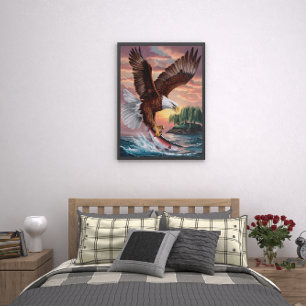Majestic Eagle Captures Prey Poster