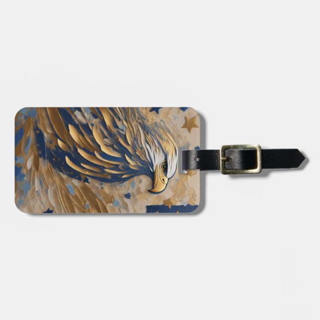 Majestic Eagle: Emblem of Heritage Luggage Tag (Front Horizontal)