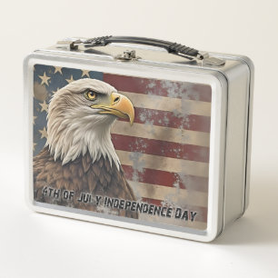 Majestic Eagle & Flag – Spirit of Freedom Metal Lunch Box
